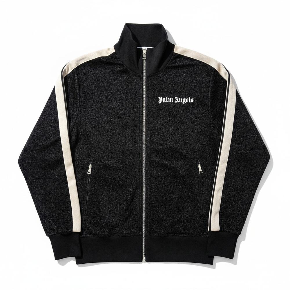 Palm Angels Black Glitter Lurex Track Jacket [Size XS]